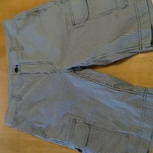 NET men blue and white striped cargo shorts sz 32